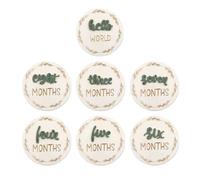 Baby Growth Cards - 7 Wooden Photo Discs for Children | Decorative Discs Marking Month, Photo Cards Evolution Birth Boys Girls
