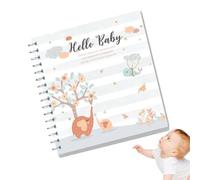 Baby Growth Record Notebook Set | Baby Log Book Daily Tracker,Developmental Milestones, Record Book Album, Illustrated Keepsake Journal Pages for Baby Boy Girl