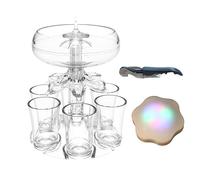 Baby Guin-Ness Shot Dispenser | 6 Shot Glass Dispenser and Holder | Acrylic Touchless Shot Pourer for Juice Spirits Cider Whiskey Cocktail for Beverage, Liquor, and Cocktai, Home Bar Accessories