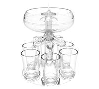 Baby Guin-Ness Shot Dispenser, Drink Dispenser with 6 Glasses, Fun Bar Accessories, Drink Liquor Holder, Acrylic Touchless Shot Pourer for Juice Spirits Cider Whiskey (1Pcs)