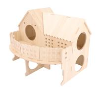 Baby Guinea Pig Maze Wooden House Fun Slide House Double-Decker House, Suitable for Guinea Pigs, Large Syrian Hamsters, Chinchillas Adult Dwarf Gerbils and Other Small Animals(Large Size)