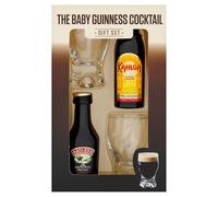 Baby Guinness Gift Set, including Kahlúa Coffee Liqueur 5cl, Baileys 5cl, and Two Shot Glasses. Perfect for Christmas and Birthdays. Premium Packaging.