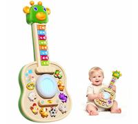 Baby Guitar Toy for 1 2 3 Year Old Boy, Baby Musical Toys with LED-Light & Animals Sounds, Montessori Toys for 1+ Year Old, Musical Toys for 1-3 Year Old