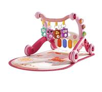 Baby Gym Play Mat with Walker, Kick and Play Piano Activity Center with Light & Music, Tummy Time Mat & Baby Push Toys, 74x50x43cm, Easy to Use, Compatible for 0-6 12-18 Months