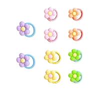 Baby Hair Bobbles with Flowers, Baby Hair Bobbles with Flowers - Pack of 10 Floral Colourful Elastic Hair Bobbles - Stretchy Hair Ties, Plum Blossom Hair Rope, Flower Hair Bands for Girls