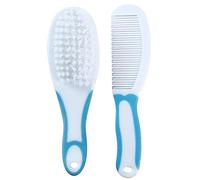 Baby Hair Brush and Comb Set, Safe Brush for Cradle Cap, Perfect Baby Shower and Registration Gift (Baby Hair Brush and Comb Set), Blue Durability