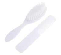 Baby Hair Brush Comb Kit, ABS White Grooming Set for Boy Girl | Gentle Detangling, Scalp Massage Aid, Daily Baby Care, for Caregivers of Newborns