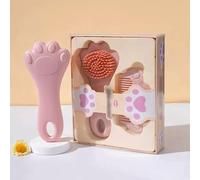 Baby Hair Brush,Toddler Hair Comb,Baby Hair Brush Comb Set,Small Cute Comb for Wet Dry Hair - Silicone Gentle Bath Brush Scalp Massager Brush for Newborns Toddlers Perfect Baby Registry Gift (Pink)