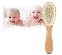 Baby Hair Brush with Wooden Handle Goat Bristles Infant Head Massage Grooming Comb Head