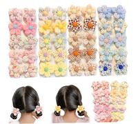 Baby Hair Ties 40 Pcs Flower Hair Ties 2'' Cute Rubber Bands No Damage Flower Scrunchie Toddler for Kids Baby Girls Toddler Accessories