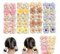 Baby Hair Ties 40 Pcs Flower Hair Ties Cute Hair Ties Hair Rubber Bands No Damage Flower Scrunchie Toddler Hair Ties for Kids Baby Girls Toddler Hair Accessories