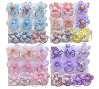 Baby Hair Ties, 40Pcs Toddler Hair Ties, Cute Flower Elastic Rubber Bands Baby and Ponytail Holders for Girls and Toddlers Random Color