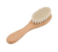 Baby Hair Wool Brush Soft Bristles Goat Wool Gentle Massage Scalp Wooden Handle for Newborns Toddlers Bathing Nursing Beard Grooming 1.9oz