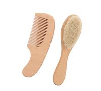 Baby Hairs Brush And Comb Set Newborn Hair Brush With Bristles Natural Goat Hair Brush And Wood Baby Cradles Caps Comb Wood Hair Comb For Newborns Cradle Caps