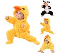 Baby Halloween Costumes Duck Panda 3 Style Costume Kid Infant Hooded Romper Toddler Halloween Costume Boy Girl, Long Sleeve Zip Cozy Jumpsuit Kids,Cosplay Cute Costumes Infant Newborn 12 Months-6 Years