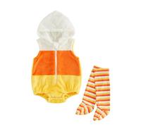 Baby Halloween Romper Dinosaur/Lion/Cow Jumpsuit with Striped Leg Warmers