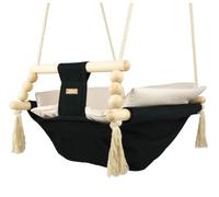 Baby Hammock, Rocker Hammock, Baby Swing, Hammock with Quilt (Colour: Black, Cream)
