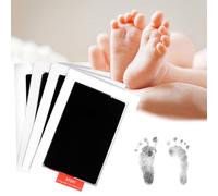 Baby Hand and Footprint Kit 4 Inkless Baby Prints Hands and Feet Clean Touch Baby Handprint Ink Pads Pet Paw Print Kit Mess Free Paw Print Stamp Pad Hand and Foot Print for Newborn Baby