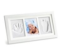 Baby Hand and Footprint Kit, Baby Handprint Kit & Footprint Photo Frame, Pet Hand and Foot Print Photo Frame, Personalized Baby Milestone Gift, Memory Picture Frames for Baby Registry, Nursery Decor