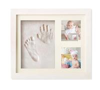 Baby Hand and Footprint Kit Impression Compound with White Picture Frame Cardboard,Memory Photo Frame Baby Gifts for Newborn Boys & Girls, Personalized Baby Milestone New Mum Gifts