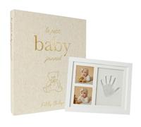 Baby Hand and Footprint Kit Photo Frame With Milestone Journal Scrapbook Keepsake Gift Set - Ideal for Baby Shower Gifting For Newborn Boys & Girls - Pregnancy to Age 5 - Gift-Ready