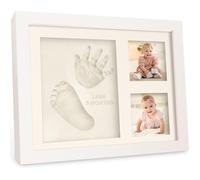 Baby Hand and Footprint Kit - Quick Dry Clay Baby Footprint Kit, Newborn Keepsake, Nursery Picture Frame for Boys, Girls, Personalized Gifts for Shower & Registry, New Mom Gift (Alpine White)