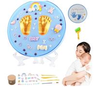 Baby Hand and Footprint Kit, Safe Baby Footprint Kit with Soft Print Mud, Sealed Baby Footprint Ornament Kit, Funny Paw Print Kit for New Parents Gift Blue