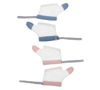 Baby Hand Corrector Gloves, 2 Pairs Adjustable Mesh Thumb Guards | Breathable Nylon, Double-sided Mesh High-density Holes, for Home and Car Seat Use, White