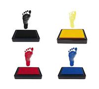 Baby Handprint and Footprint Ink Pads,Printing Kits,paw Print kit,Baby Ink pad,Non-Toxic,Safe Easy to wash Off, Photo Frame Souvenir (4 Colors)