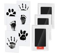 Baby Handprint and Footprint Kit, 3 Baby Inkless Print Pads, 6 Imprint Cards, Baby Footprint Kit,for Feet and Hands, Family Keepsake - Black