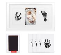 Baby Handprint and Footprint Kit, Baby Photo Frame Kit with 100% Clean-Touch Ink Pad for Newborn Girls and Boys,Inkless Ink Pads Safe for Baby Hands & Feet, Perfect Baby Gift Keepsake for New Parents