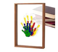 Baby Handprint and Footprint Kit,Handprint Keepsake Frame - Transparent Photo Frame Home Desk Ornament Hangable for New Parent for Parents Nursery