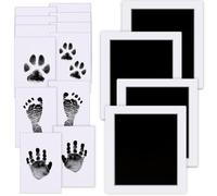 Baby Handprint and Footprint Kit | Inkless Clean Touch | 4 Reusable Larger Ink Pads 11 * 13cm | Safe for Newborn 0-6 Months | Dogs & Cats Paw Print | Baby Shower Keepsake Gift