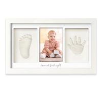 Baby Handprint and Footprint Set - Plaster Cast Hand and Foot for Newborns - Handprint Picture Frame - Footprint - Shower Imprint Set (Alpine White)
