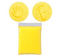 Baby Handprint Footprint Keepsake Kit, DIY Baby Care Hand Foot Ink Pad Handprint Fingerprint Soft Clay Fluffy Foam Accessories Children (Yellow)