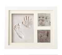 Baby Handprint & Footprint Keepsake Kit - Personalized Memory Art for Newborns, Includes Picture Frame, Ideal for Boys & Girls, White Design