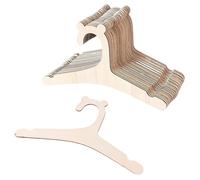 Baby Hangers 30Pcs 9x5in Wooden Toddler Hangers Grooved Heavy Duty Infant with Bear-shaped Hook Cute Baby Clothes for Home Closet