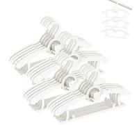 Baby Hangers for Closet 20pcs, HGYZE White Kids Clothes Hanger Plastic, 11-14" Adjustable Bulk Perchas for Newborn, Non-Slip Children Outfit Bear Hanger for Girl Boy Toddler Infant Nursery Clothing