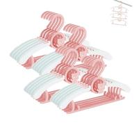 Baby Hangers for Closet, Non-Slip HGYZE 11"-14" Adjustable Infant Clothes Hanger for Nursery, 0-18yrs Plastic Kid Hanger Clothing Organizer, Children Pink Plastic Rack for Newborn Toddler Coat, 20pcs