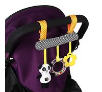 Baby Hanging Toy Soft Music Bear Pendant Toy for Strollers Lovely Animals Shape for Happy Playtime, PP Cotton, Pink (Black White)