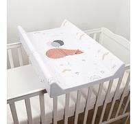 Baby Hard Base Changing Mat/Top Changer 80x50 cm fits 140x70 cm Cot Bed Unisex Wedge Anti Roll Nappy Newborn Baby Waterproof Changing Mat with Raised Edges (Big Bear)