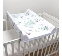 Baby Hard Base Changing Mat/Top Changer 80x50 cm fits 140x70 cm Cot Bed Unisex Wedge Anti Roll Nappy Newborn Baby Waterproof Changing Mat with Raised Edges (Polypody)