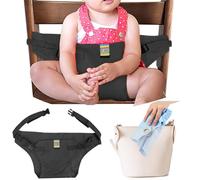 Baby Harness for High Chair, Portable Feeding Safety Seat with Adjustable Straps, Foldable Baby Booster Harness Belt for Home, Restaurant, Shopping, Travel (Black)