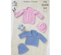 Baby Hat,Jacket and Blanket in King Cole Cottonsoft DK - 3928