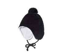 Baby Hat Winter Warm Pom Pom Hats Knit Earflap Beanie Cap for Todder Boys Girls Age 0-4 Years (One Size,Black)