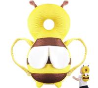 Baby Head Protector Backpack, Breathable Adjustable Baby Fall Back Head Protector with BB Sound, Cute Bee Safety Cushion for Crawling & Walking Cushion for Falls