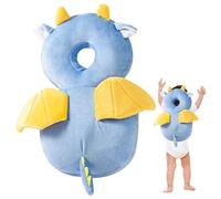Baby Head Protector Backpack Dragon-Shaped PP Cotton Stuffed Head Protection Backpack with Chest Strap Soft Elastic Adjustable Protector for Baby Walking..