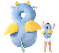 Baby Head Protector Backpack Dragon-Shaped PP Cotton Stuffed Head Protection Backpack with Chest Strap Soft Elastic Adjustable Protector for Baby Walking..