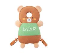 Baby Head Protector Backpack, Soft Cotton Padded Toddler Head Protection Cushion Adjustable Lightweight Plush Animal Safety Backpack, for Babies Learning to Walk Sitting Playing At Home Bear