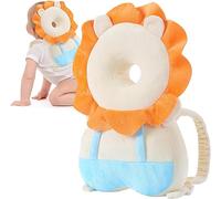 Baby Head Protector Backpack, Toddler Toddler Head Protector for Crawling, Adjustable Toddler Head Protective Safety Soft Pads for Walking (Lion)